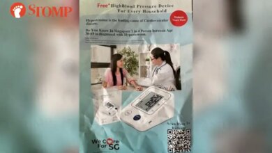 Flyer asking you to scan QR code for free blood pressure device is not a scam says AIA