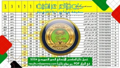 تحميل نتائج السادس الابتدائي الدور التمهيدي 2024 في العراق PDF عبر موقع نتائجنا results.mlazemna.com