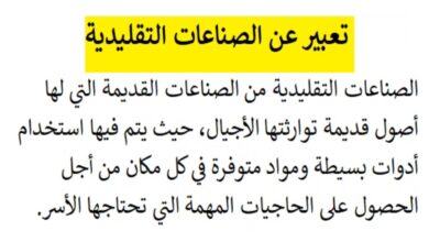 تعبير عن الصناعات التقليدية في الجزائر للسنة الرابعة متوسط