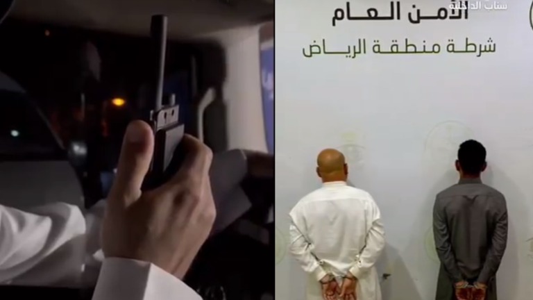 شاهد.. كمين أمني للقبض على مقيمين مصريين في السعودية لهذا السبب