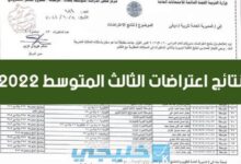 نتائج اعتراضات المرحلة المتوسطة الثالثة في الجولة الثانية 2022 في العراق