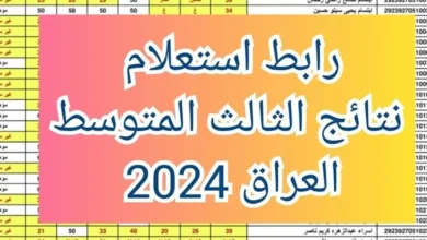 النتائج كاملة pdf ✅✅ .. نتائج الثالث متوسط 2024 الأنبار الدور الأول من خلال موقع نتائجنا وناجح Results.mlazemna.com