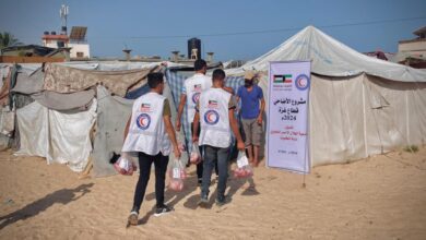 (الهلال الأحمر الكويتي) تنفذ أكبر مشروع توزيع لحوم الأضاحي في فلسطين