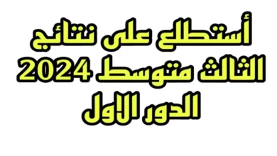 “بالاسم فقط!” .. رابط استخراج نتائج الثالث متوسط 2024 النجف الدور الأول عبر نتائجنا results.mlazemna