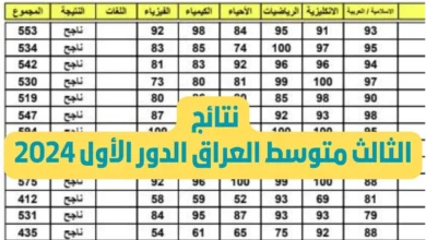 رابط نتائج الثالث المتوسط الرصافة 2 بالرقم الامتحاني موقع نتائجنا الرسمي 2024 الدور الأول