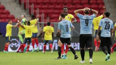 مباراة كولومبيا وأوروغواي