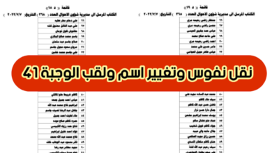 استخراج كشوفات المقبولين في نقل النفوس الوجبة الجديدة 2024 الموقع الرسمي للوجبات