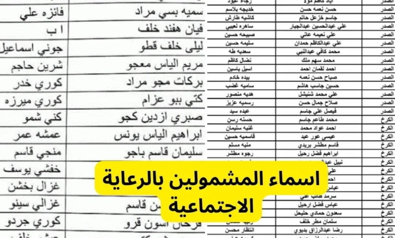 الاستعلام عن أسماء المشمولين بالرعاية الاجتماعية الوجبة السابعة 2024 بالعراق عموم المحافظات عبر منصة مظلتي