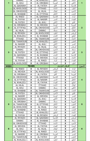 ترند العالم جدول مباريات الدوري السعودي للمحترفين لموسم 2024-2025.3 جدول مباريات الدوري السعودي للمحترفين لموسم 2024-2025.3