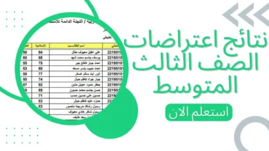 رابط استخراج إعتراضات نتائج الثالث المتوسط 2024 عبر موقع الوزارة ونتائجنا