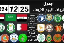 موعد مباريات اليوم الأربعاء 25-12-2024 - كومنتات