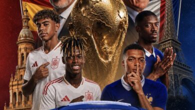 ترند العالم صدام الجبابرة.. موعد مباراة إسبانيا وفرنسا اليوم في نصف نهائي كأس العالم 2026 والقنوات الناقلة والتشكيل صدام الجبابرة.. موعد مباراة إسبانيا وفرنسا اليوم في نصف نهائي كأس العالم 2026 والقنوات الناقلة والتشكيل